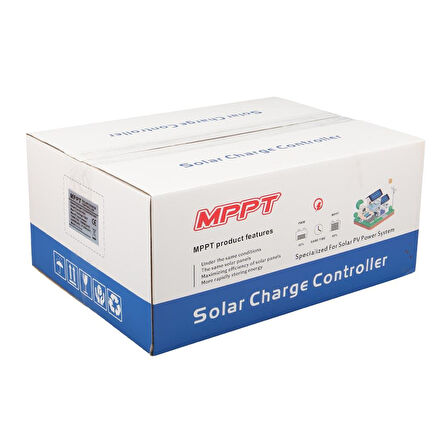 Sunsolar MPK60 MPPT Solar Şarj Kontrol Cihazı 60A 12V 24V 36V 48V Otomatik 250V Maksimum PV LCD Ekranlı RS485 Portlu