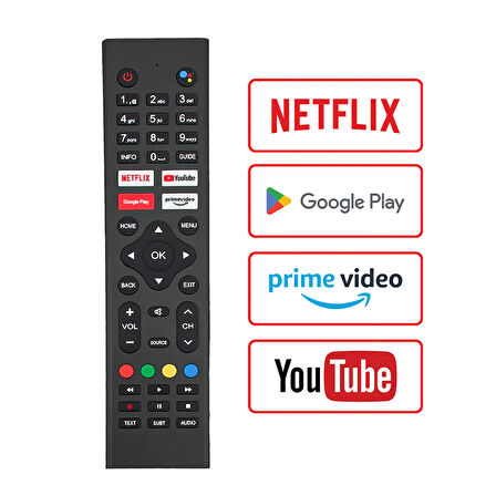 Sunny SN43LEDH6886 Netflix-Google Play-Youtube-Prime Video Tuşlu Ses Komutsuz Lcd Led Tv Kumanda