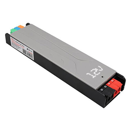Powermaster PM-26840 12 Volt 15 Amper 180 Watt Slim Metal Kasa Adaptör Voltaj Göstergeli 218X51x27mm