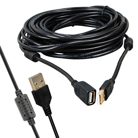 Ayt Powermaster Pm-19955 Usb 2.0 Siyah Chipset 10 Metre Usb Uzatma Kablosu