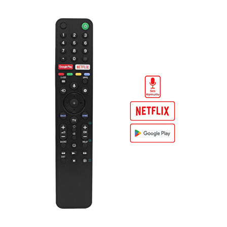 Weko Kl Sony RMF-TX500P Sesli Kumanda Ses Komutlu LCD LED Tv Kumandası Netflix Google Play Tuşlu