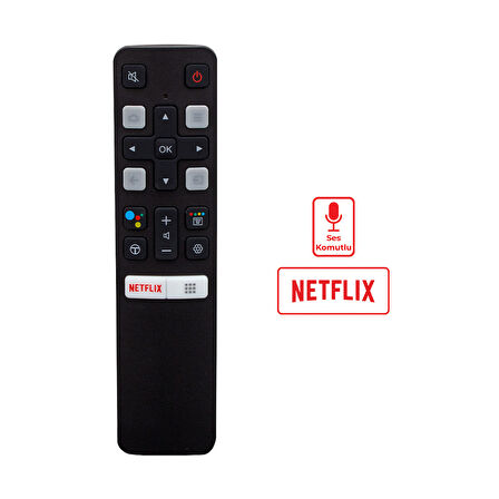 Tcl RC 802V FMR1 50'' - 55'' Android Tv Netflix Tuşlu Sesli Kontrol Akıllı Lcd Led Tv Kumanda