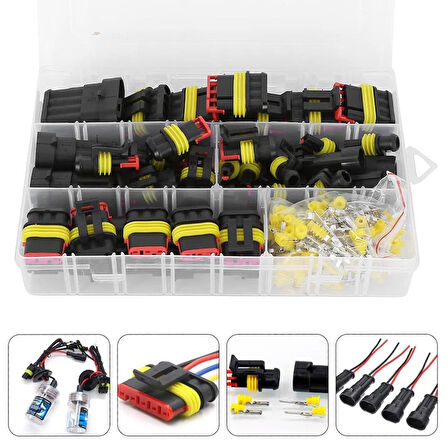 Powermaster PM-28532 HID JST Konnektör Seti Oto Araç Elektrik Tesisat Kablo Soketleri Su Geçirmez 352 Parça