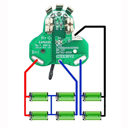 Powermaster PM-28350 Bosch BAT411 12V Akülü Matkap Uyumlu Batarya Pil Koruma BMS Devresi