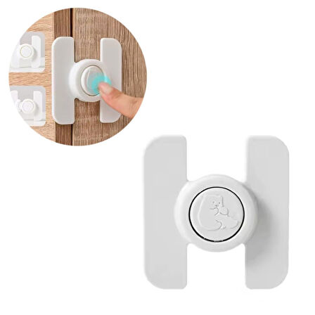 Sunup SN-28751 Düğmeli Tip Dolap Ve Çekmece Çocuk Bebek Güvenlik Kilidi Kilit