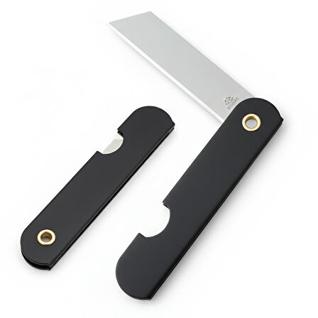 Powermaster PM-28646 Tekli Katlanır Falçata Maket Bıçağı Küçük Paslanmaz Çelik Siyah