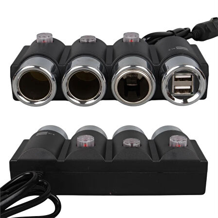Olesson 1508 12-24V 120 Watt 3'Lü Araç Çakmak Çoklayıcı
