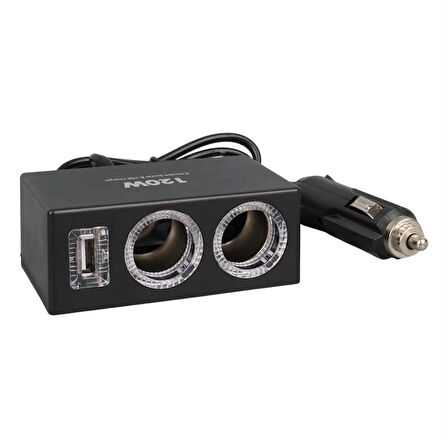 Olesson 1522 12-24V 120 Watt 2'Li Araç Çakmak Çoklayıcı
