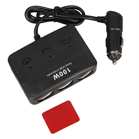 Olesson 1636 12-24V 100 Watt 3'LÜ Araç Çakmak Çoklayıcı