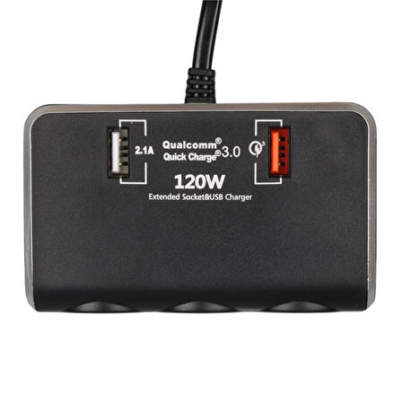 Olesson 1639 12-24V 120 Watt 3'Lü Araç Çakmak Çoklayıcı