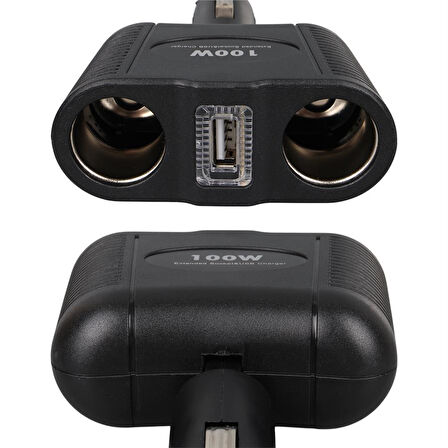 Olesson 1646 12-24V 100 Watt 2'Li Araç Çakmak Çoklayıcı