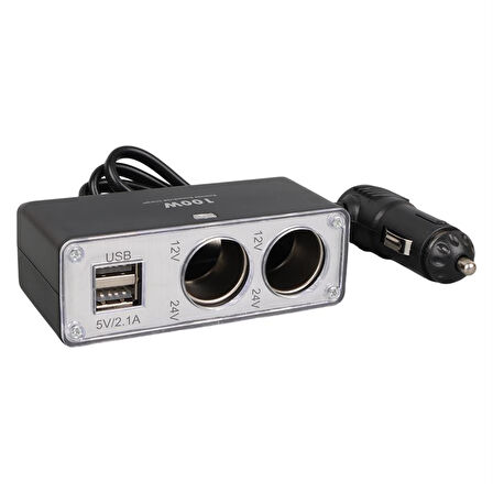 Olesson 1647 12-24V 100 Watt 2'Li Araç Çakmak Çoklayıcı