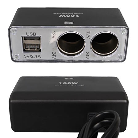 Olesson 1647 12-24V 100 Watt 2'Li Araç Çakmak Çoklayıcı