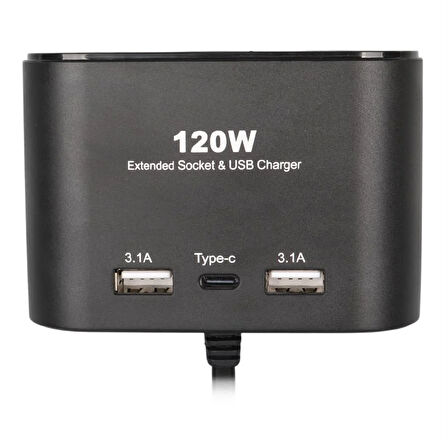 Olesson 1653 12-24V 120 Watt 3'Lü Araç Çakmak Çoklayıcı