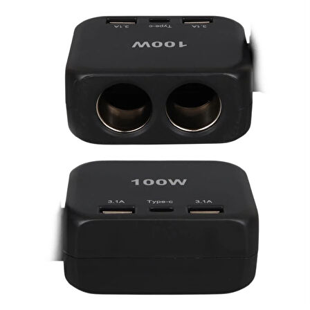 Olesson 1655 12-24V 100 Watt 2'Li Araç Çakmak Çoklayıcı