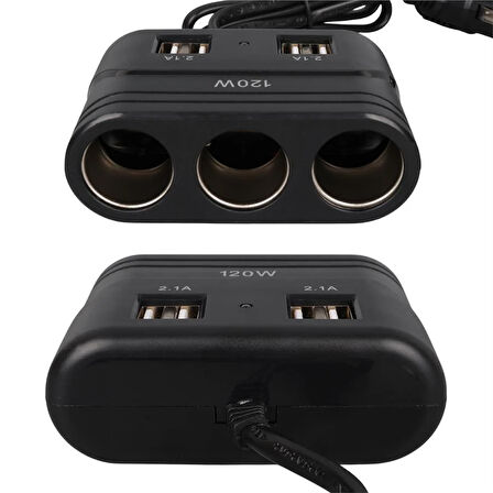 Olesson 1678 12-24V 120 Watt 3'Lü Araç Çakmak Çoklayıcı