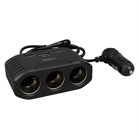 Olesson 2012 12-24V 120 Watt 3'Lü Araç Çakmak Çoklayıcı