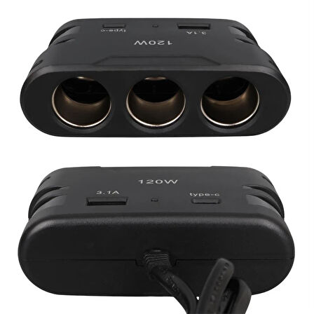 Olesson 2013 12-24V 120 Watt 3'Lü Araç Çakmak Çoklayıcı