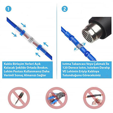 Powermaster PM-24703 Dahili Lehimli Mühür Makaron 300 Adet 4 Boy Isıyla Daralan Kablo Koruması