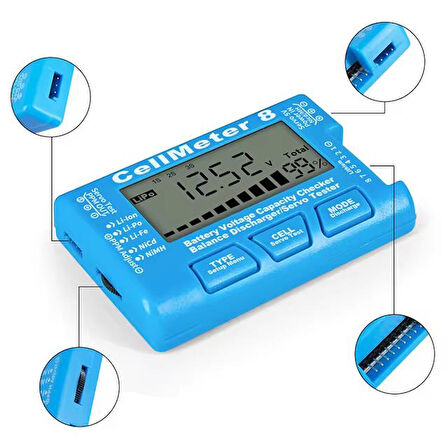 Powermaster PM-26959 Pil Kapasite Voltaj Test Cihazı RC 1-8S Lipo Lityum NIMH