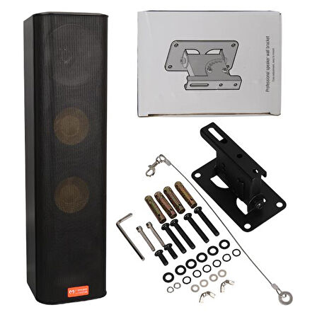 Magicvoice MV-28 2X13 CM 40 Watt Komütatörlü Hat Trafolu Siyah Dikey Sütun Hoparlör (Tekli Paket)