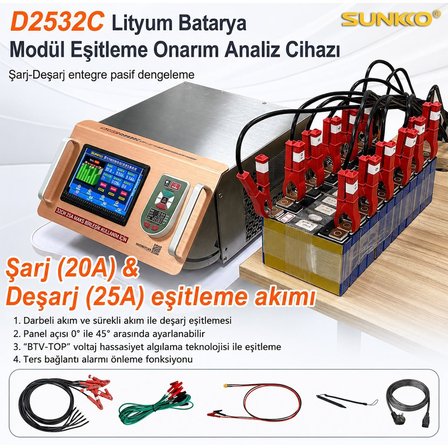 Sunkko D2524C+WIFI Lityum Pil Dengeleme Makinesi 2S - 24S Akıllı Wifi Destekli