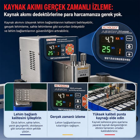 Sunkko A330+ Pnömatik Enerji Depolamalı Punta Kaynak Makinesi 27Kw 4500A