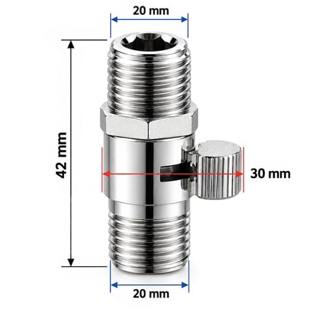 Sunup SN-38122 Metal Çift Dış Dişli Ayarlanabilir Akış Kontrol Vanası