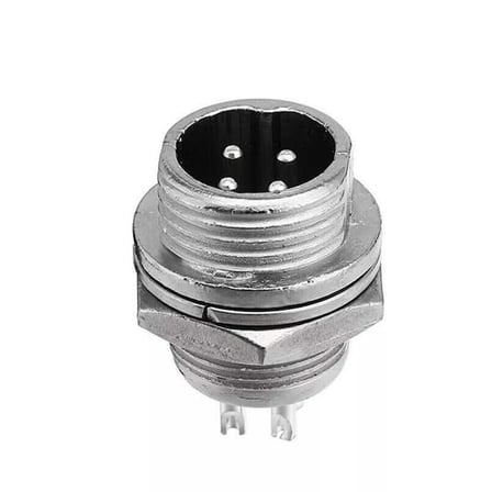 PowerMaster PM-18660 4 Pinli 12mm Erkek Mayk Fiş (M12 - GX12) (5 Adet)