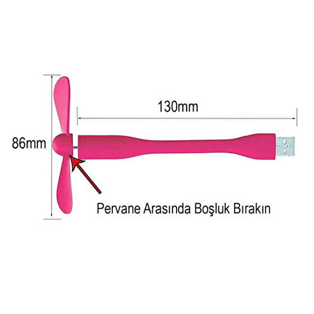 Powermaster PM-20579 Taşınabilir Esnek USB Mini Fan Vantilatör (Powerbank - Laptop)