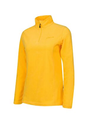 2AS Pinna Yarım Fermuarlı Kadın Polar Sweatshirt Sarı