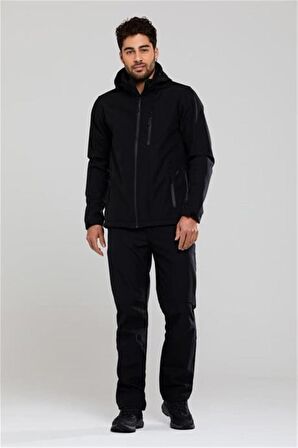 2AS Salah Erkek Siyah Softshell Pantolon 2ASSAL01003