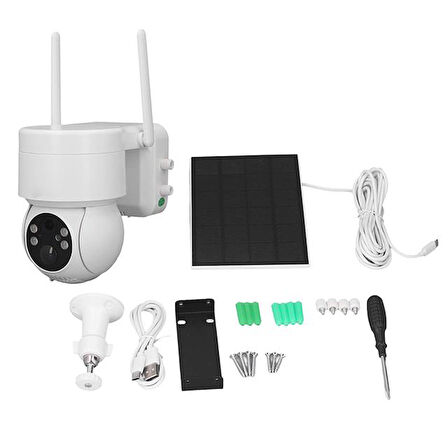 Powermaster PM-26196 Solar Güneş Panelli Dış Mekan Wifi Kamera 4MP 1080P ICSEE Uygulama Destekli