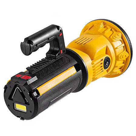 Powermaster MX-W5164-3 Kırmızı Mavi Çakarlı COB Ledli Şarjlı Kamp El Feneri Işıldak