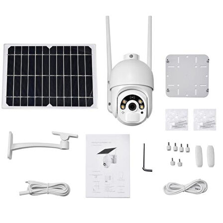 Powermaster PM-26195 Solar Güneş Panelli 2MP 1080P 4G Sim Kart Ubox Destekli Wifi Kamera