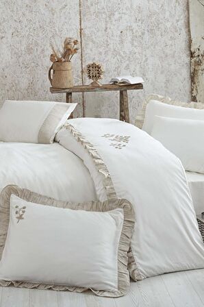 Eco Cotton Ayliz Düz Pamuk Çift Kişilik Nevresim Takımı