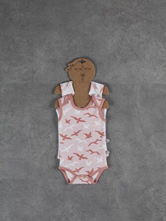 Ecocotton Turna Kolsuz Zıbın Seti 0-3 Ay Turkuaz-Beyaz