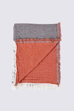 Ecocotton Muna Çift Kişilik Yatak Örtüsü %100 Organik Pamuk Inject Terra-Antrasit 230x250 Cm