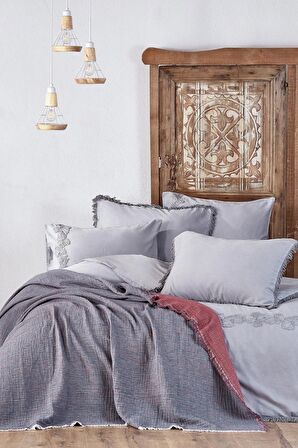 Ecocotton Muna İnject Yatak Örtüsü Bordo 230*250 cm