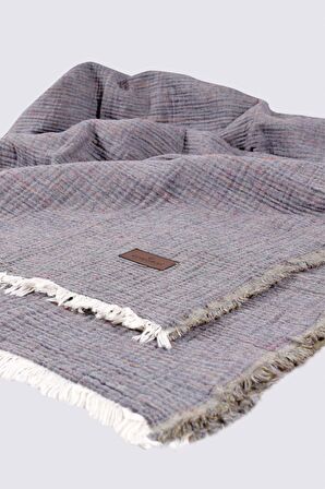 Ecocotton Muna Çift Kişilik Yatak Örtüsü %100 Organik Pamuk Inject Yeşil-Antrasit 230x250 Cm