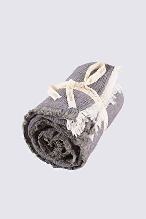 Ecocotton Muna Çift Kişilik Yatak Örtüsü %100 Organik Pamuk Inject Yeşil-Antrasit 230x250 Cm