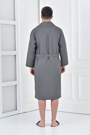 Green Black Afra Erkek Pike Bornoz %100 Pamuk Antrasit