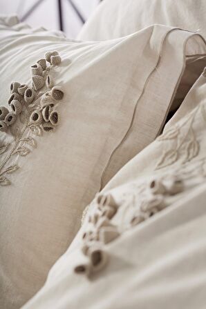 Eco Cotton Masal Çiçekli Pamuk Çift Kişilik Nevresim Takımı