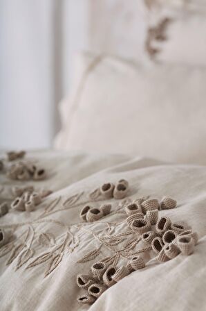 Eco Cotton Masal Çiçekli Pamuk Çift Kişilik Nevresim Takımı