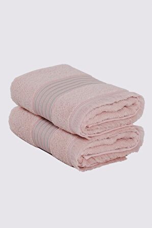 Green Black Aya 2'li El Yüz Havlusu Seti %100 Pamuk Jakarlı Pudra 50x80 Cm