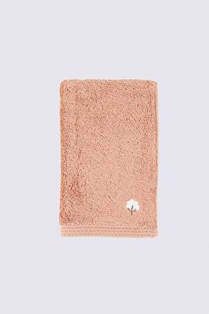Ecocotton Pure Cotton 2'li El Havlusu Seti %100 Organik Pamuk Kelebek Bordürlü Nakışlı Kahve 30x50 Cm