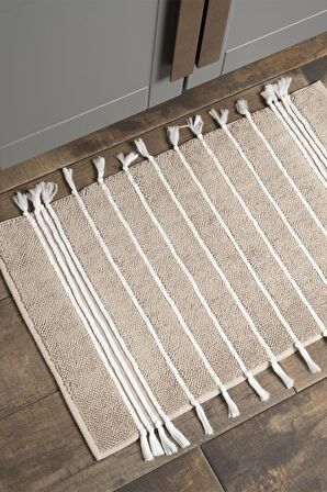 Ecocotton Karnella Banyo Paspası %100 Organik Pamuk Bej 50x80 Cm