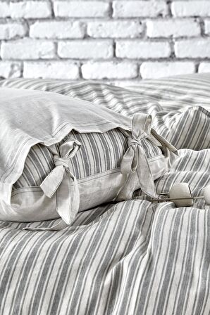 Ecocotton Ala Çift Kişilik Nevresim Takımı %100 Organik Pamuk Keten Yeşil 200x220 Cm