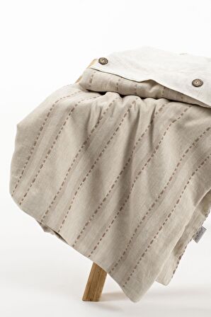 Ecocotton Delfin Çift Kişilik Nevresim Takımı %100 Organik Pamuk Keten Terra 200x220 Cm