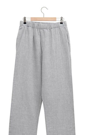 Ecocotton Melsa Açık Gri %100 Organik Pamuk Müslin Erkek Pijama Takımı